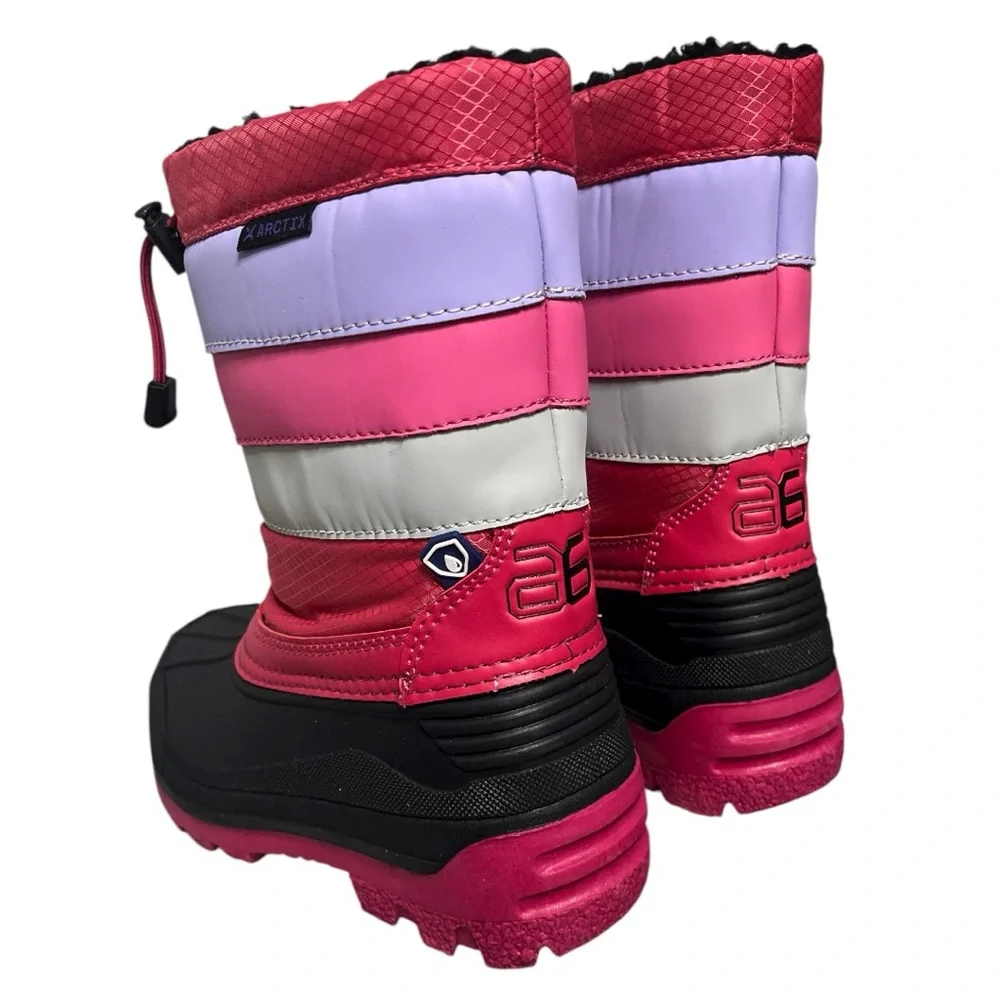 Arctix Kids' Patrol Winter Boots in Fuchsia, Purple, Black and Gray Sz 12